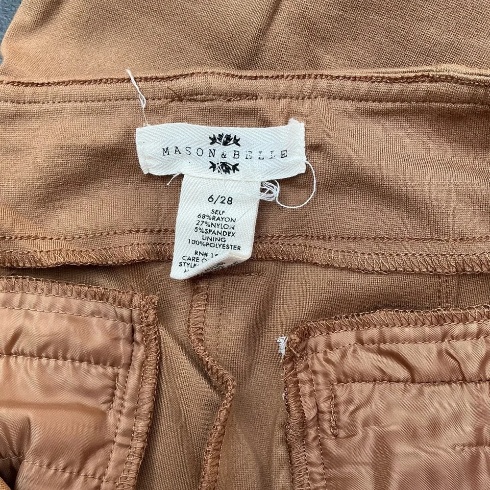 Mason & Belle Tan Flared Pants - Picture 2 of 3